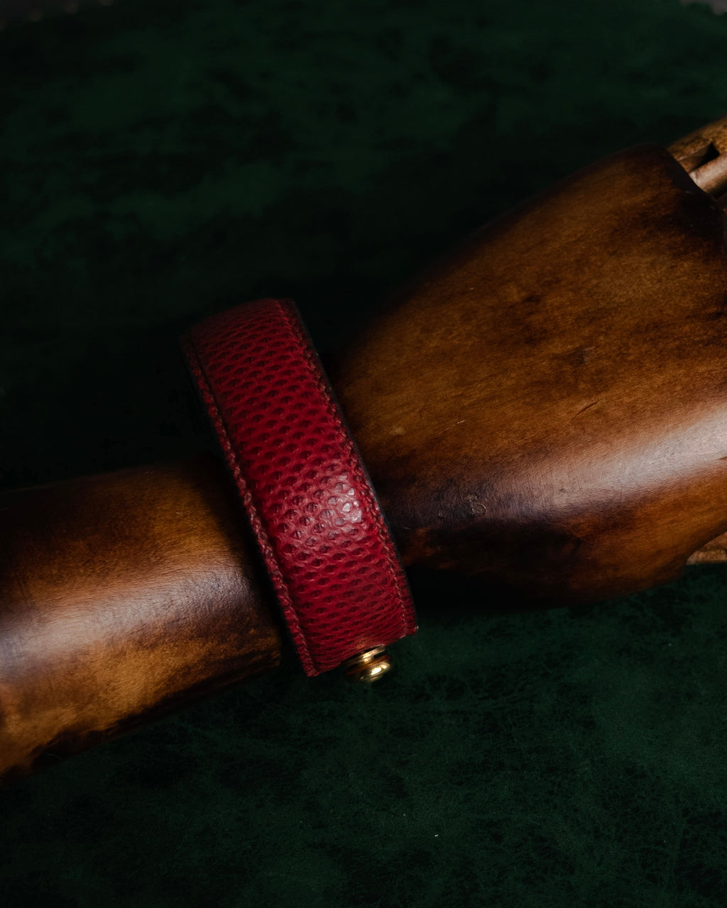 “GUCCI” 90’s-00’s Horsebit lizard leather bangle