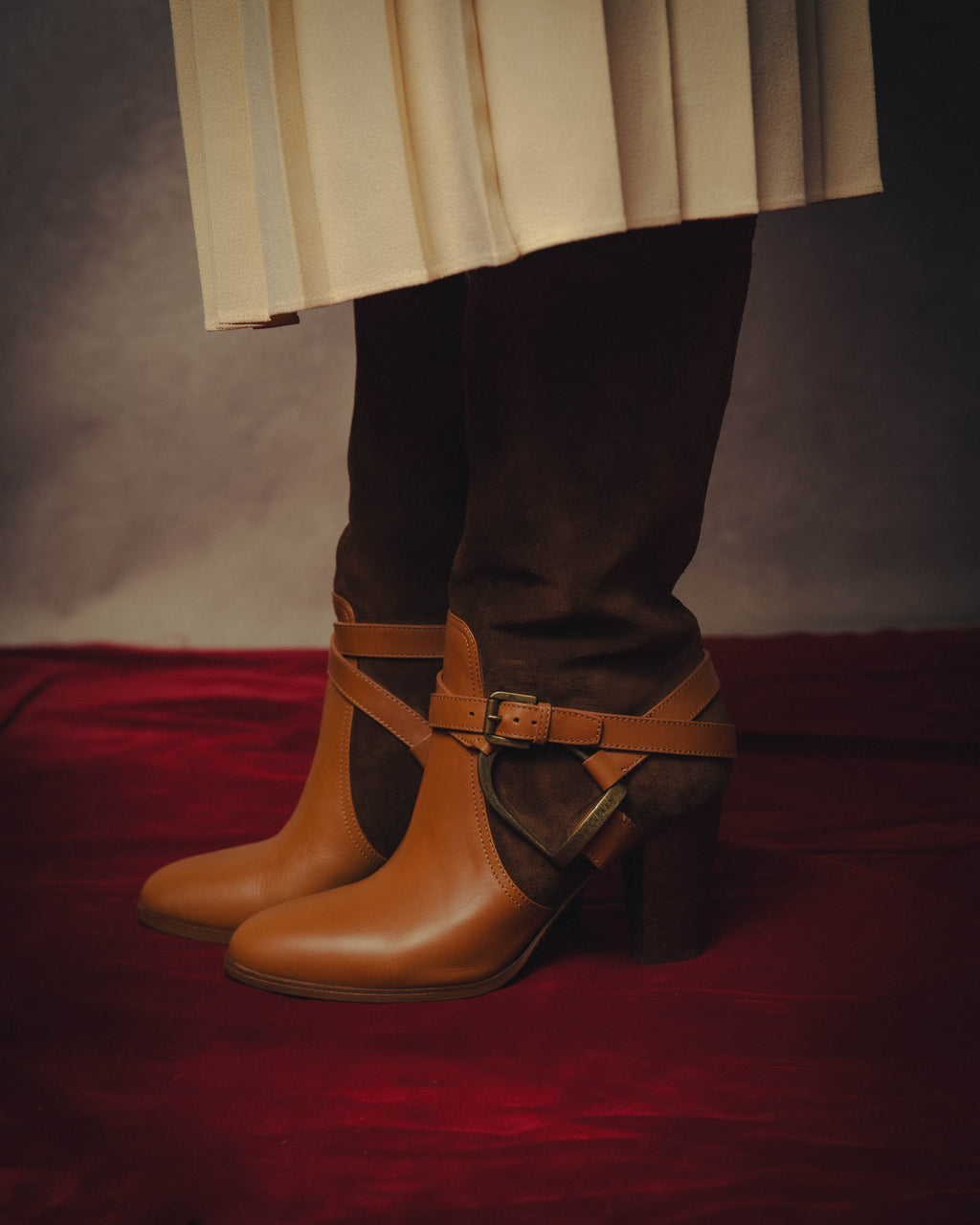 -SPECIAL- “Ralph Lauren” 2010’s-20’s Sareena washed vachetta long boots