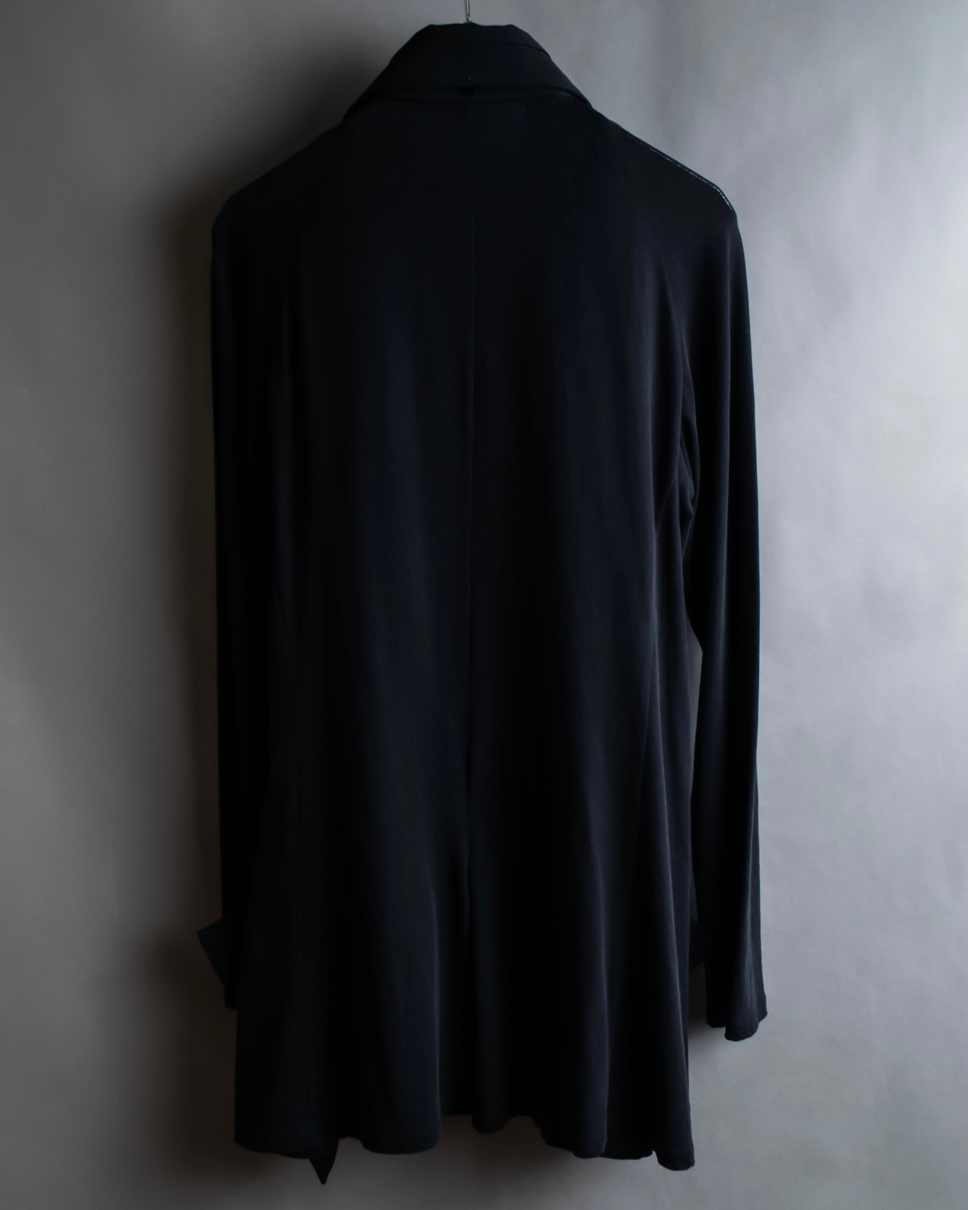 "YOHJI YAMAMOTO +NOIR" 21SS Drape panel design oversized shirt jacket