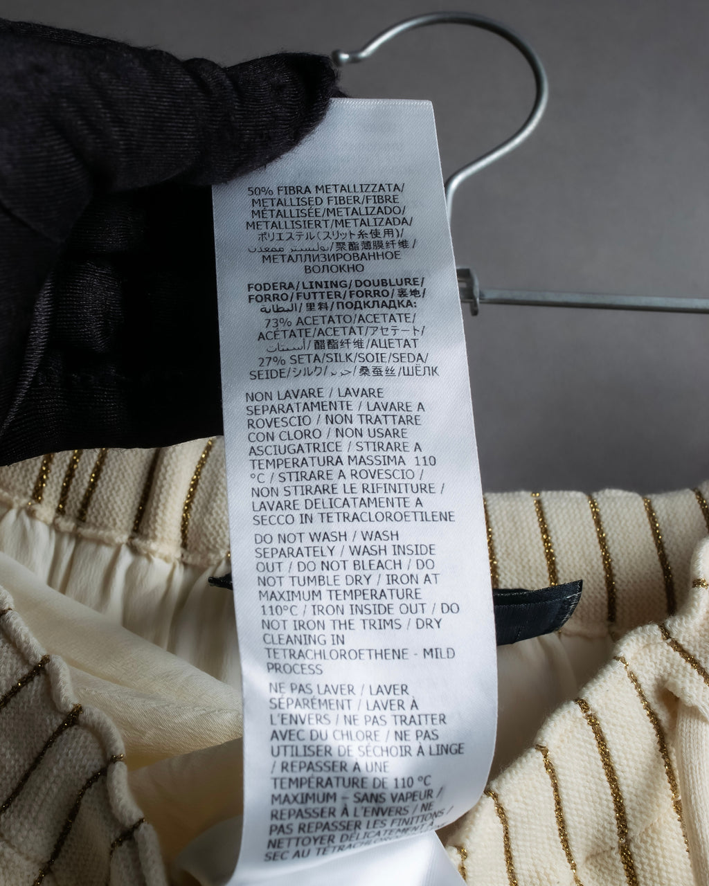 "GUCCI" Gold stripe knit maxi skirt