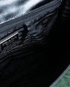 "PRADA" Structured top handle leather bag