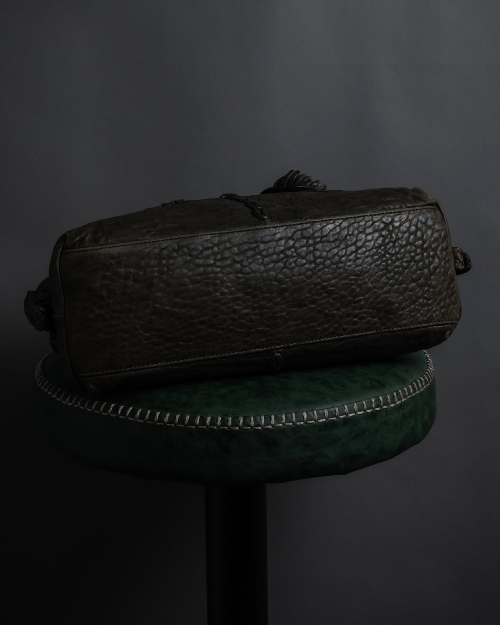 "FALORNI" Braided leather dome boston bag