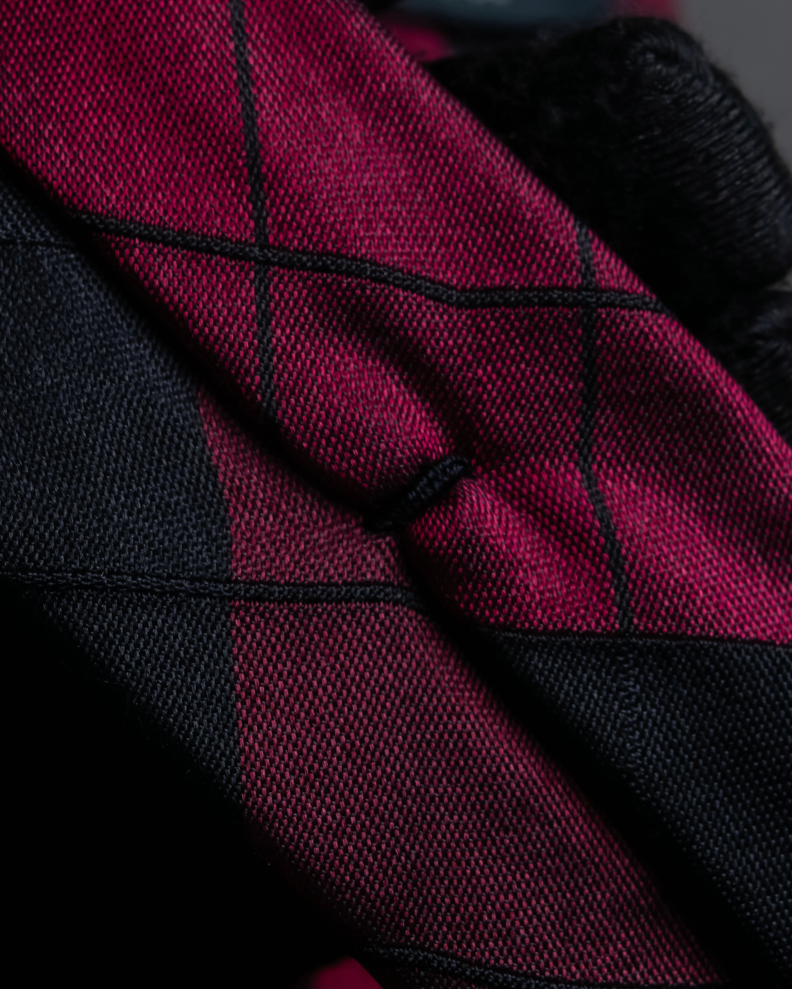 "GUCCI" Burgundy large check silk necktie