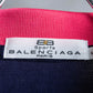 "Balenciaga Sports" Pink &amp; yellow collar long sleeve polo shirt