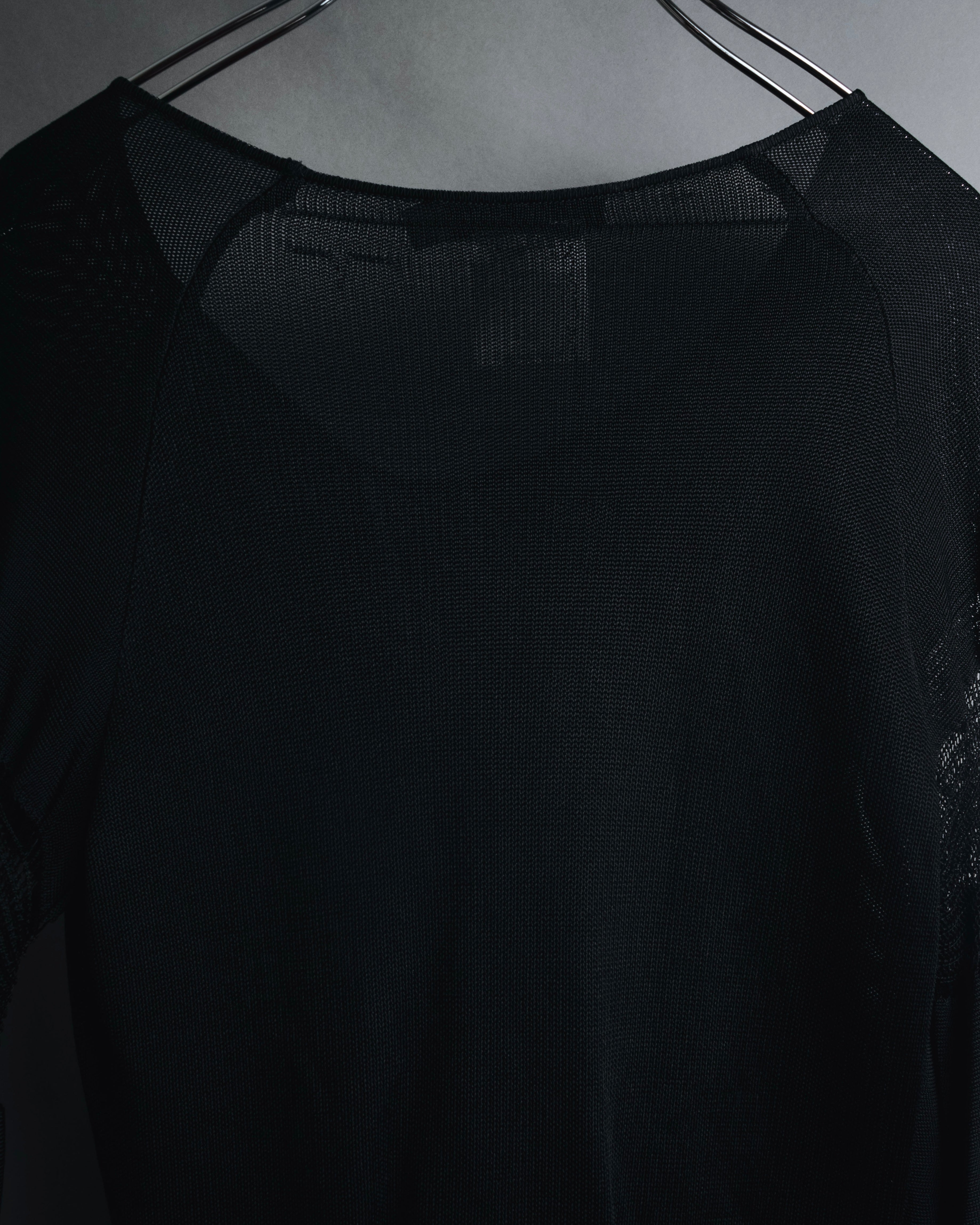 "Christian Dior BOUTIQUE" 2007’s draped viscose mesh-panel pullover