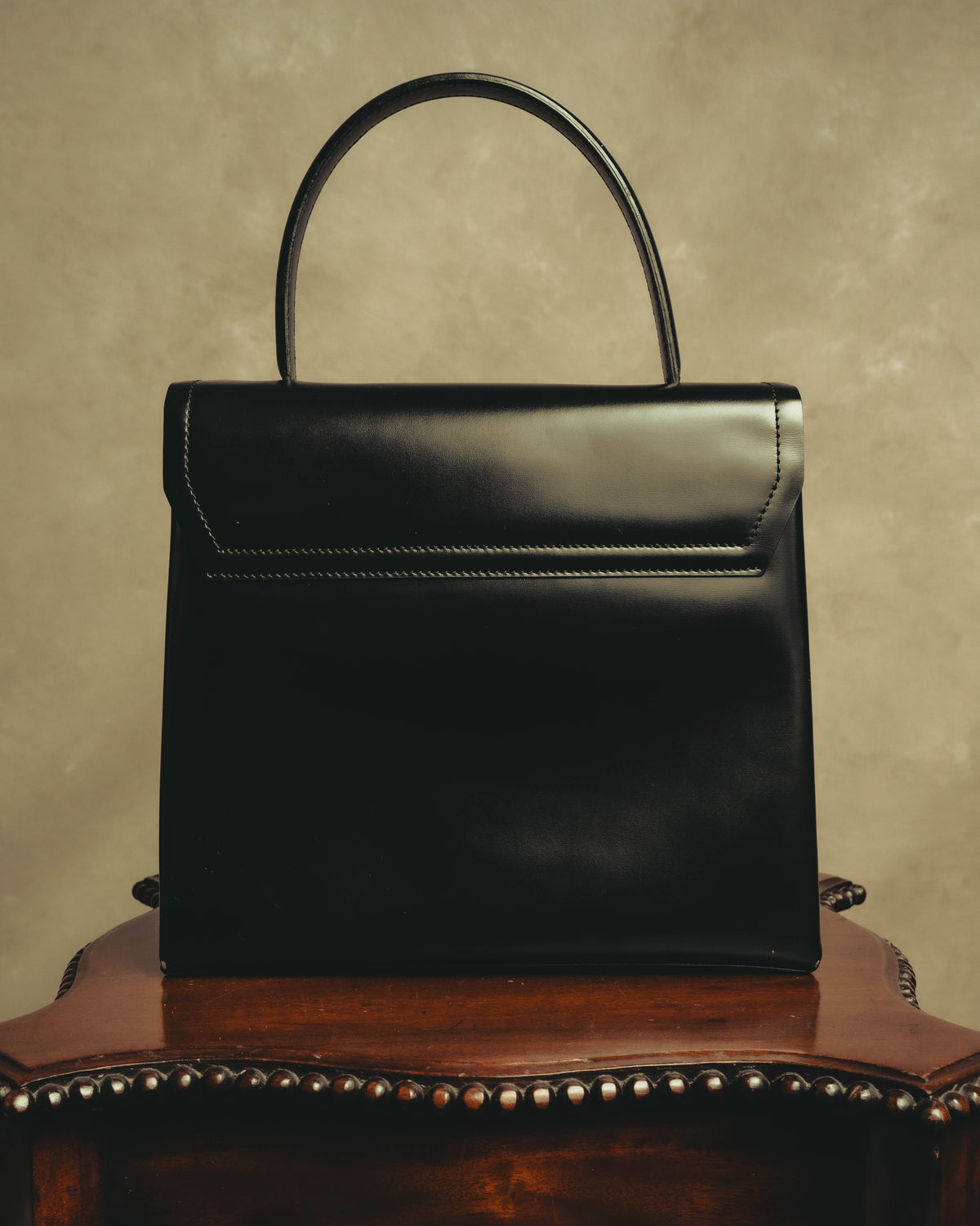 "LOEWE" 80's-90's Structured top-handle shoulder bag