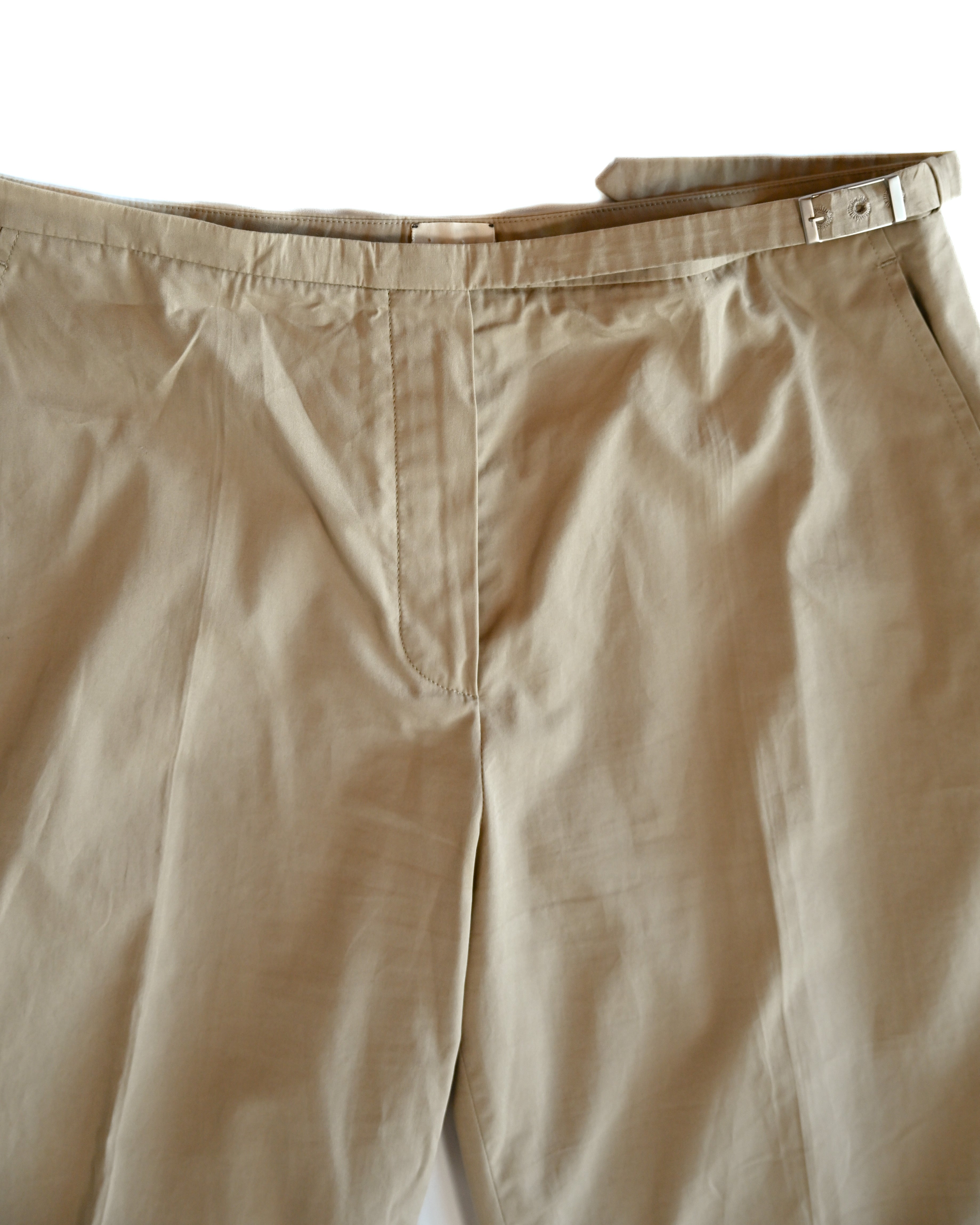 HERMES/ Waist Belt Designed Cotton Shorts