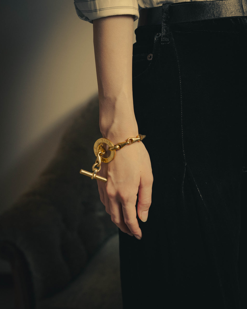 –SPECIAL– "CELINE" 90's Sculptural toggle chain bracelet