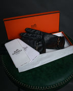 “HERMES” 2000’s Jumbo hook leather gloves