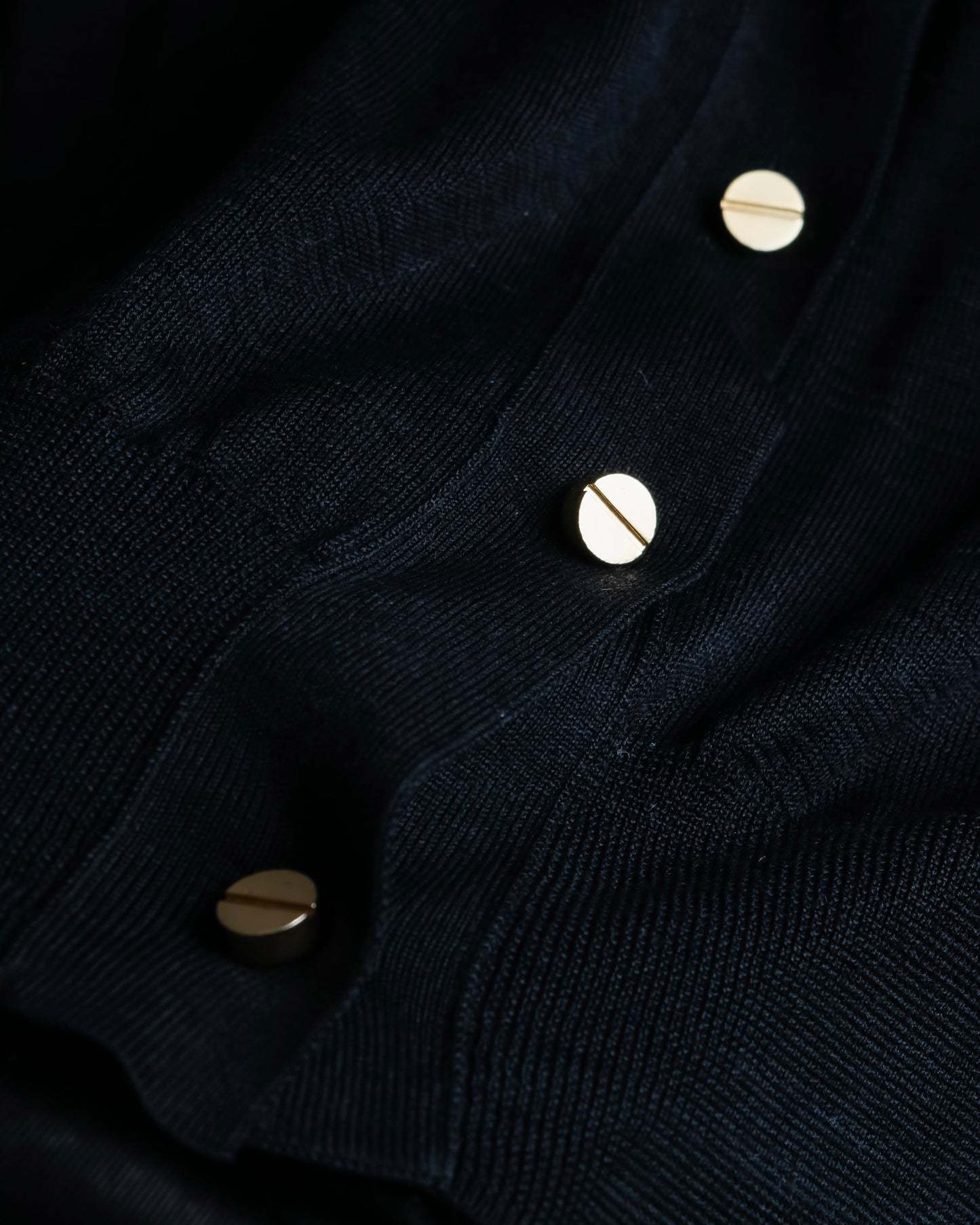 "BALENCIAGA" Silk cashmere gold button short V neck cardigan