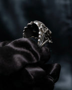 “Vintage” Beetle motif stone decorated silver ring