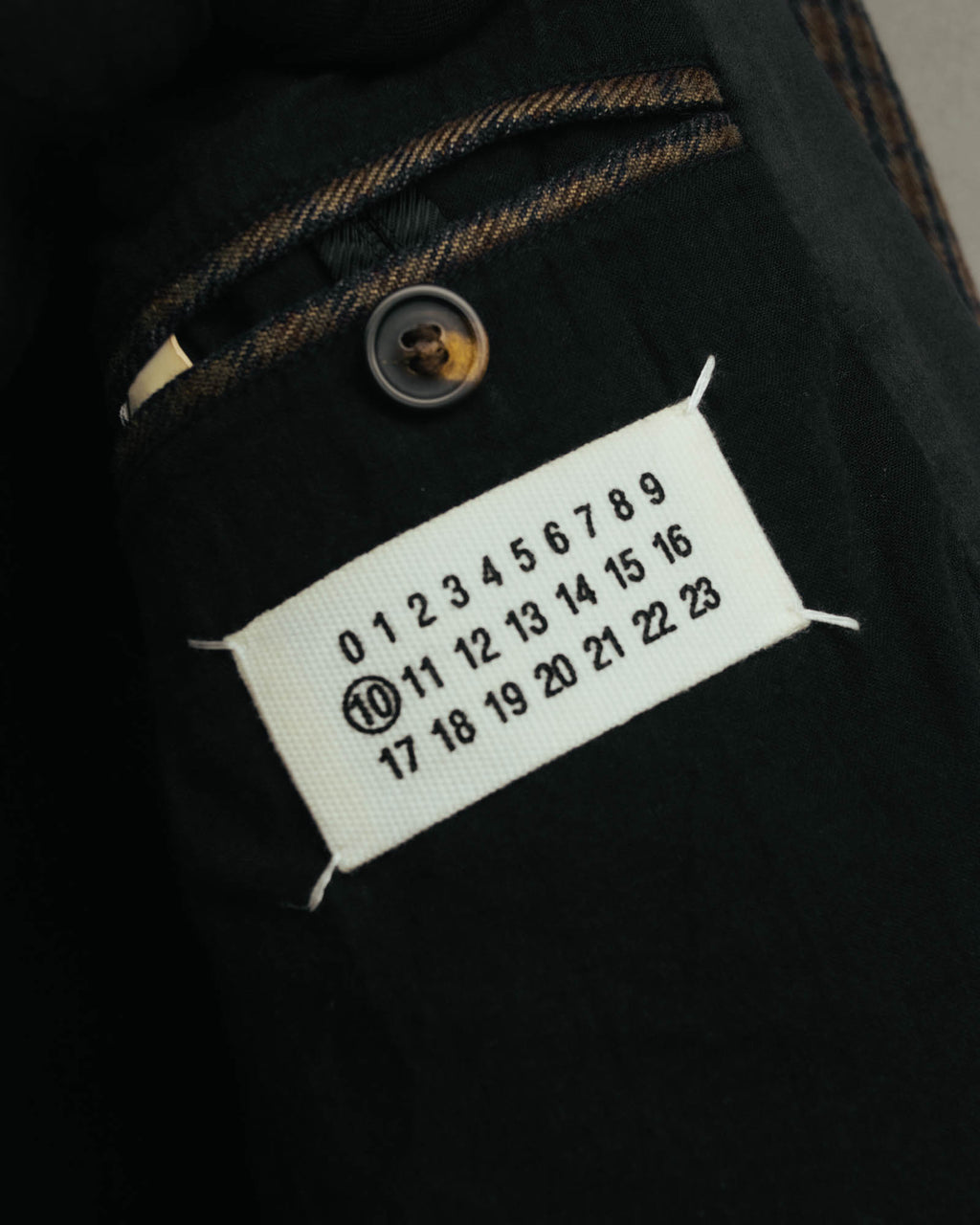 -SPECIAL- "Maison Martin Margiela" 00's Check shawl collar smoking jacket with satin contrast