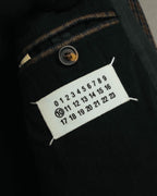 -SPECIAL- "Maison Martin Margiela" 00's Check shawl collar smoking jacket with satin contrast