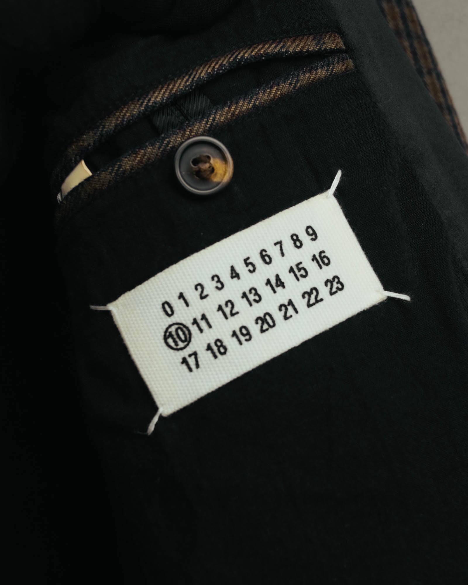 -SPECIAL- "Maison Martin Margiela" 00's Check shawl collar smoking jacket with satin contrast