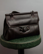 "Salvatore Ferragamo" Swivel crisp closure design leather one-handle bag