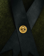 -SPECIAL- “CHANEL” Late 80’s-90’s gold button satin neck tie