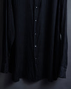 "Saint Laurent Paris" Jacquard pattern silk black shirt