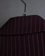 "GIANFRANCO FERRE" Striped peak lapel 1 button tailored jacket
