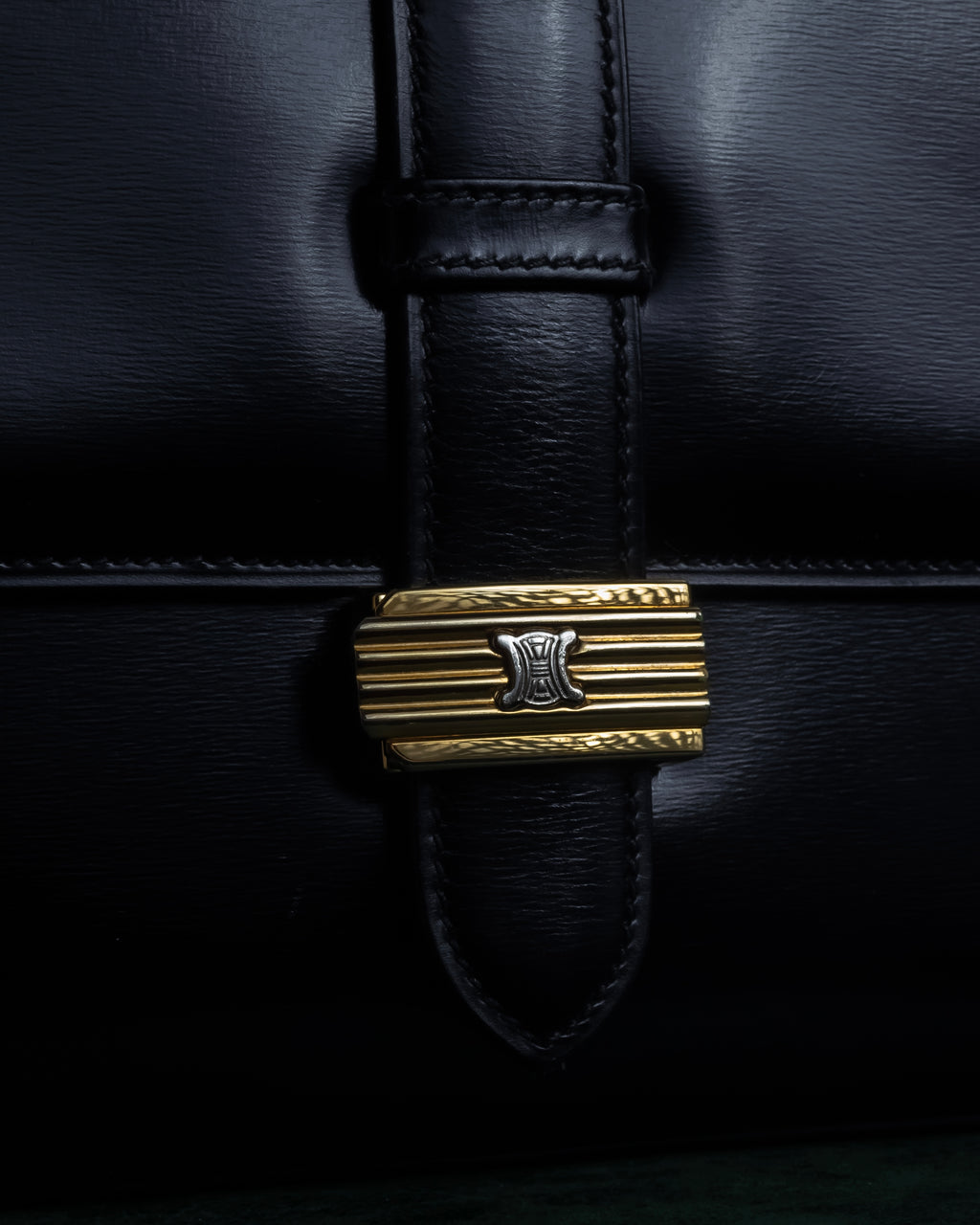 "CELINE" Classic flap design leather shoulder bag