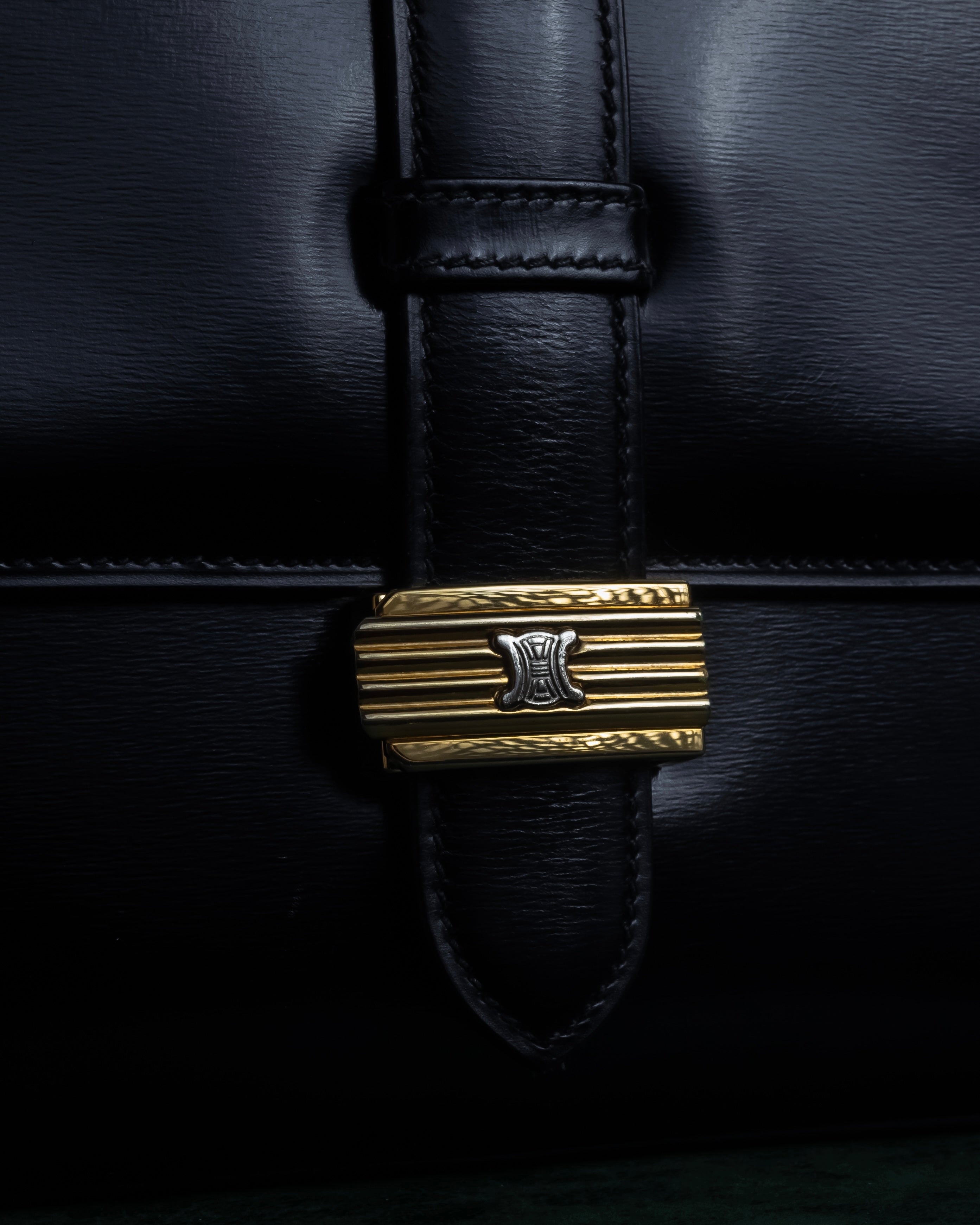 "CELINE" Classic flap design leather shoulder bag