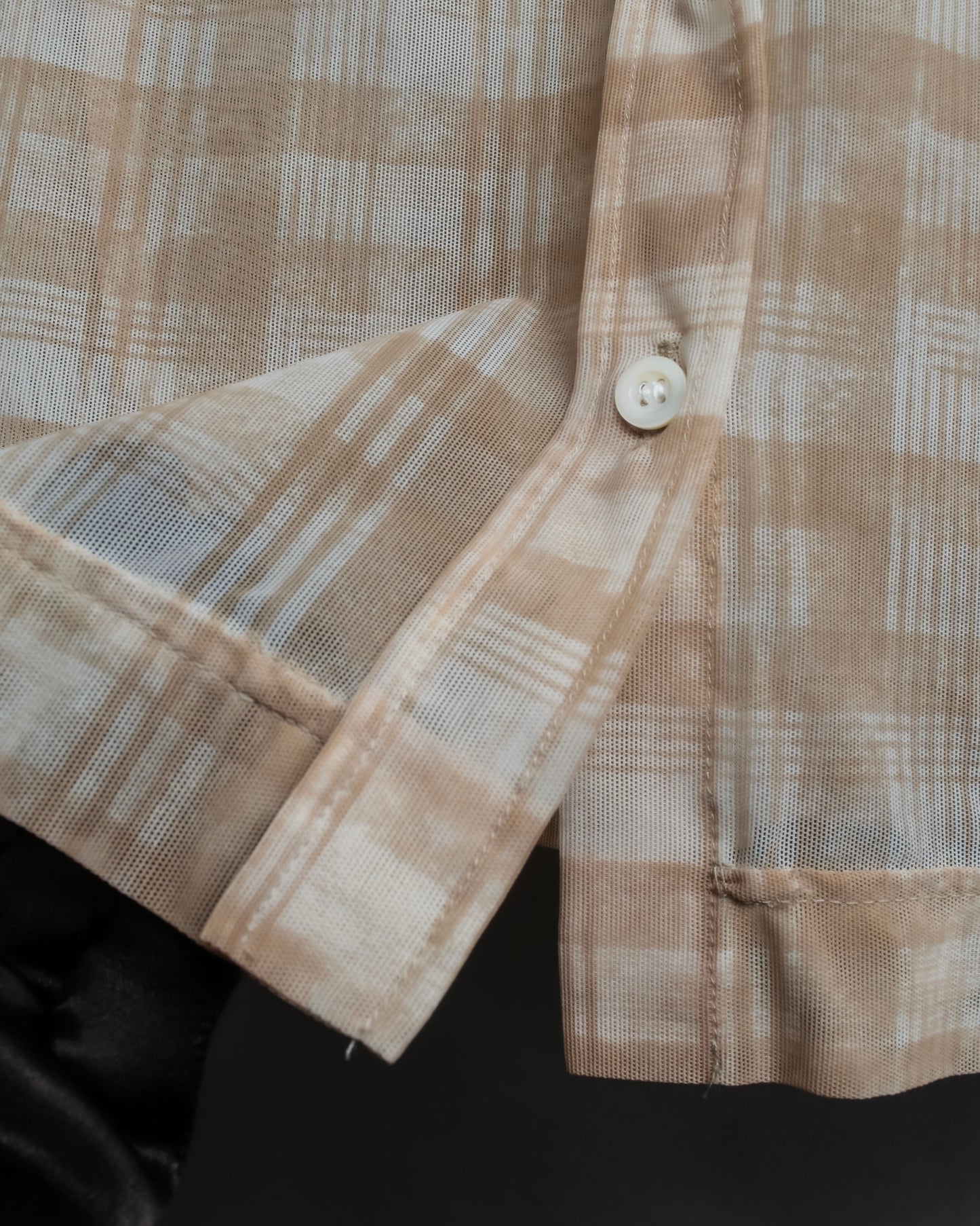 "DRIES VAN NOTTEN" Check pattern sheer shirt &amp; sleeveless tops