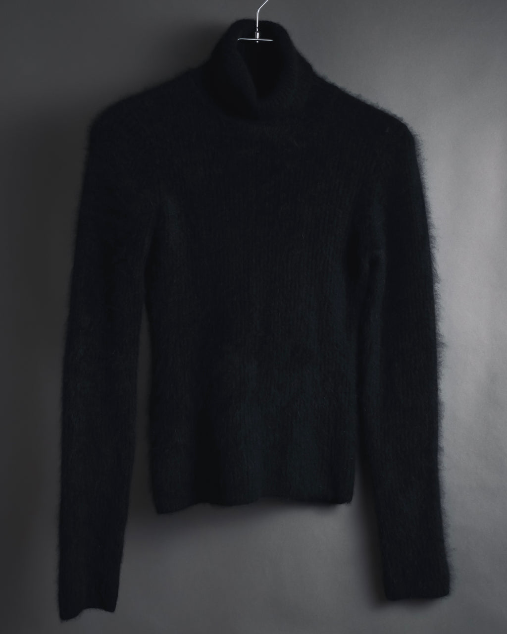 "I WISH" Angora-blend fuzzy turtleneck knit