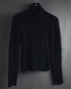 "I WISH" Angora-blend fuzzy turtleneck knit