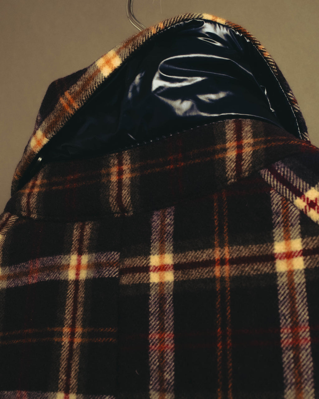 “sacai” 2010's Tartan wool cashmere padded hybrid coat