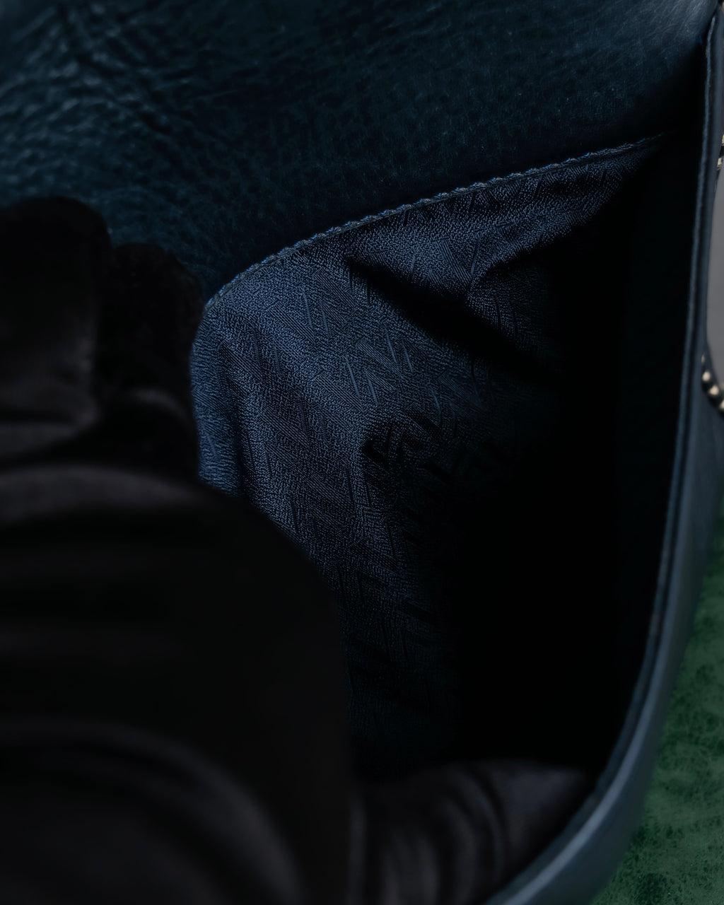 "Valentino Garavani" Saddle stitch design grain leather hand bag