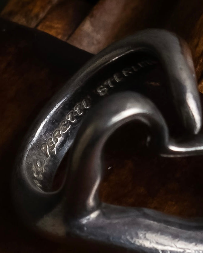 "Tiffany&Co" Elsa Peretti open heart signature silver ring