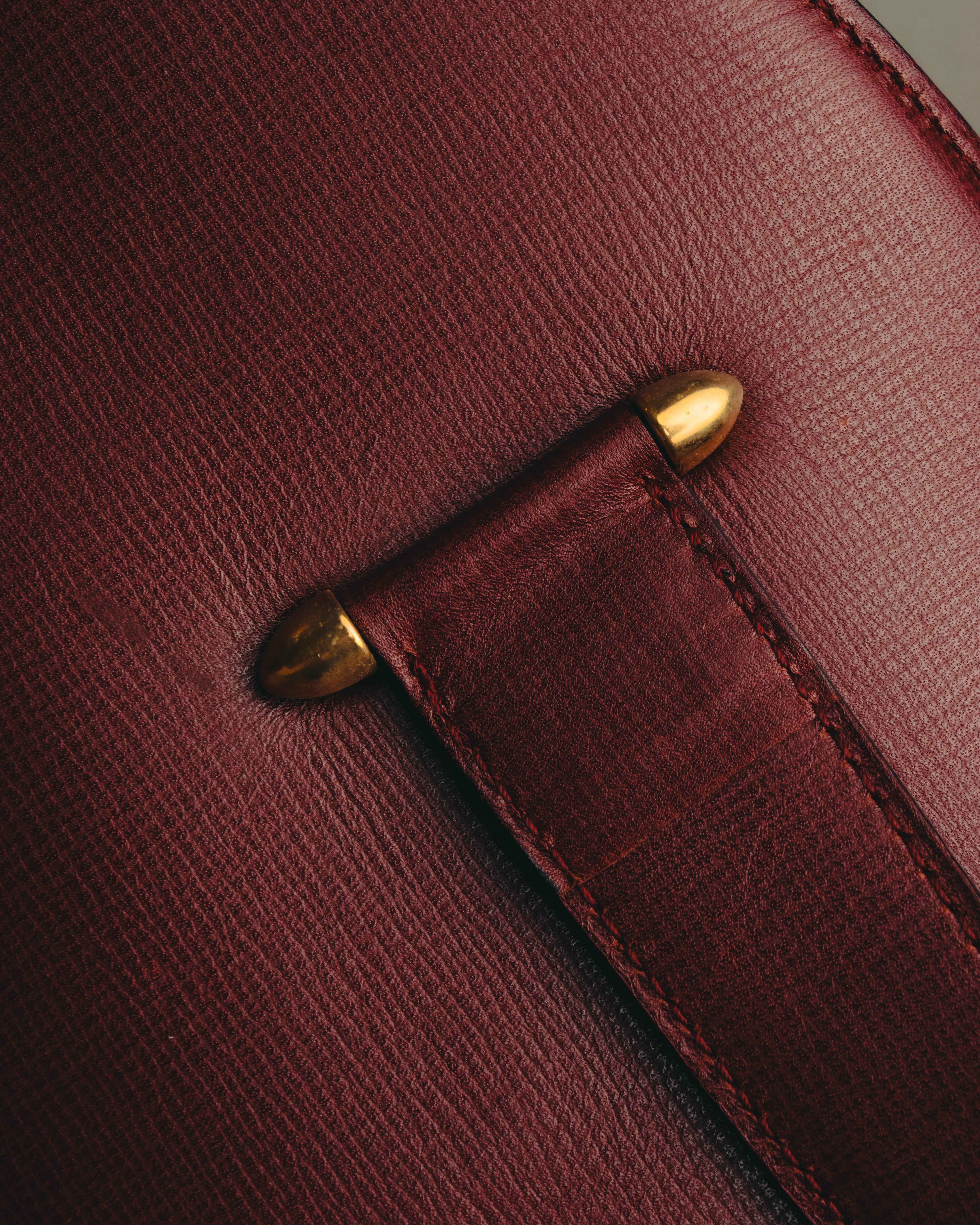 "Cartier" 80's-90's Bordeaux leather handbag