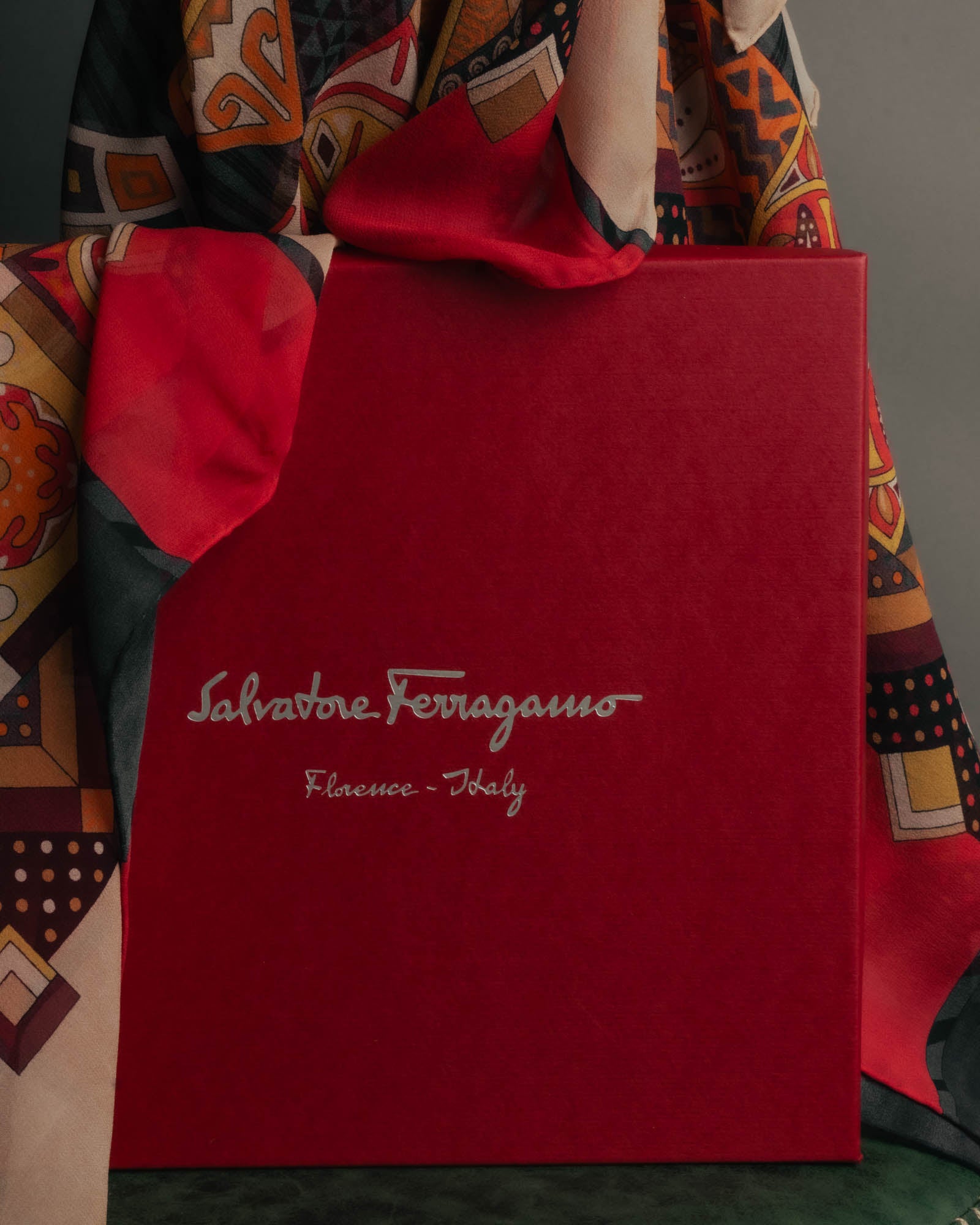 "Salvatore Ferragamo" 2010's Geometric tribal print silk scarf