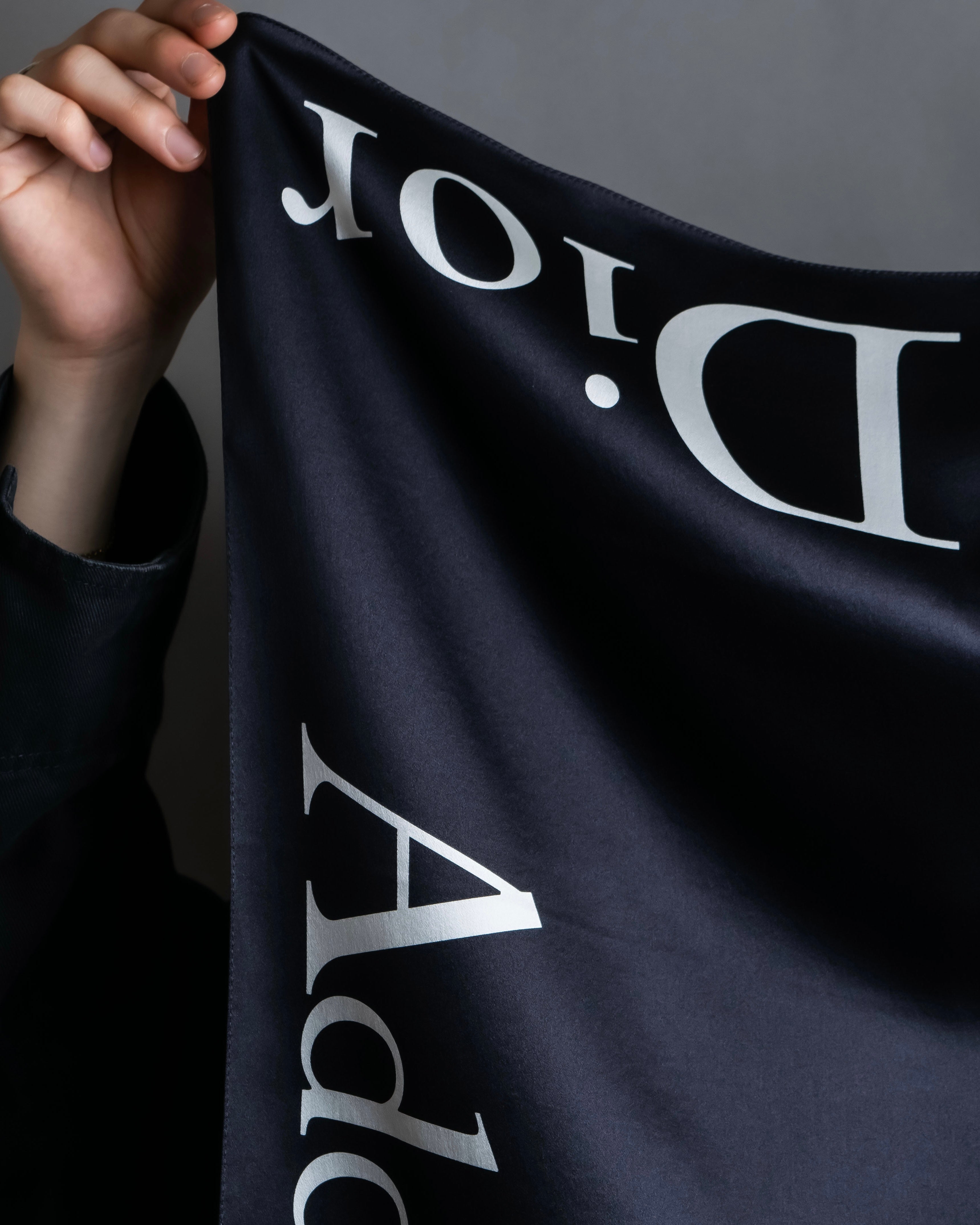 "Christian Dior" Logo＆Addict print small square scarf