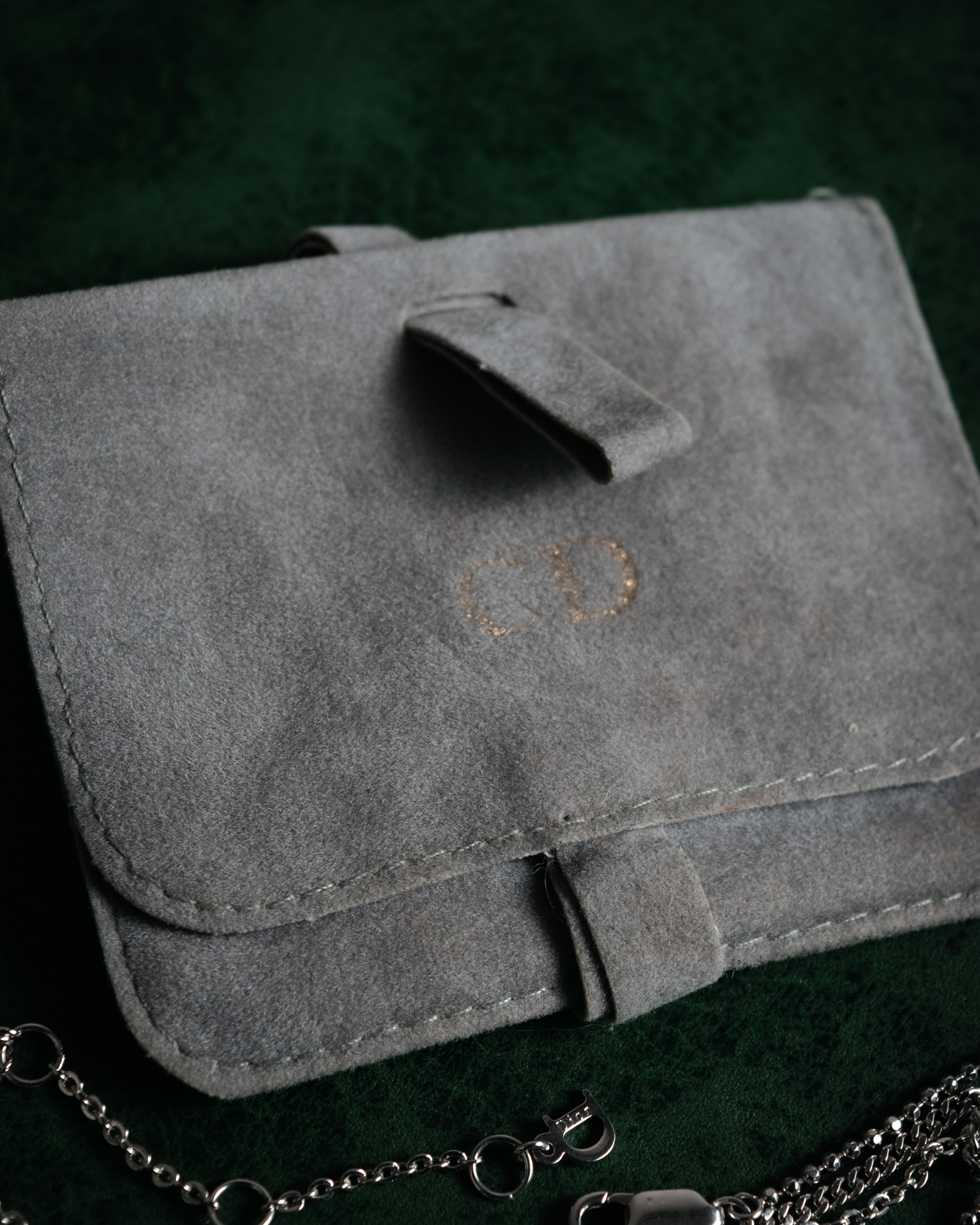 "Christian Dior" 00’s pavé letter charm multi chain bracelet