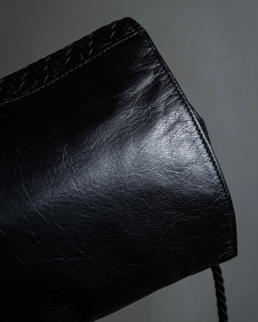 "FENDI" 80's Karl Lagerfeld design braided leather shoulder bag