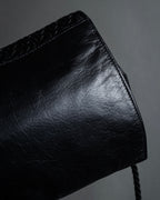 "FENDI" 80's Karl Lagerfeld design braided leather shoulder bag