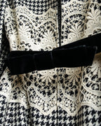 "Valentino Garavani" Houndstooth pattern lace velvet design set up