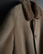 -SPECIAL- "LOEWE" 90's-10's Fur collar cordero lambskin long coat