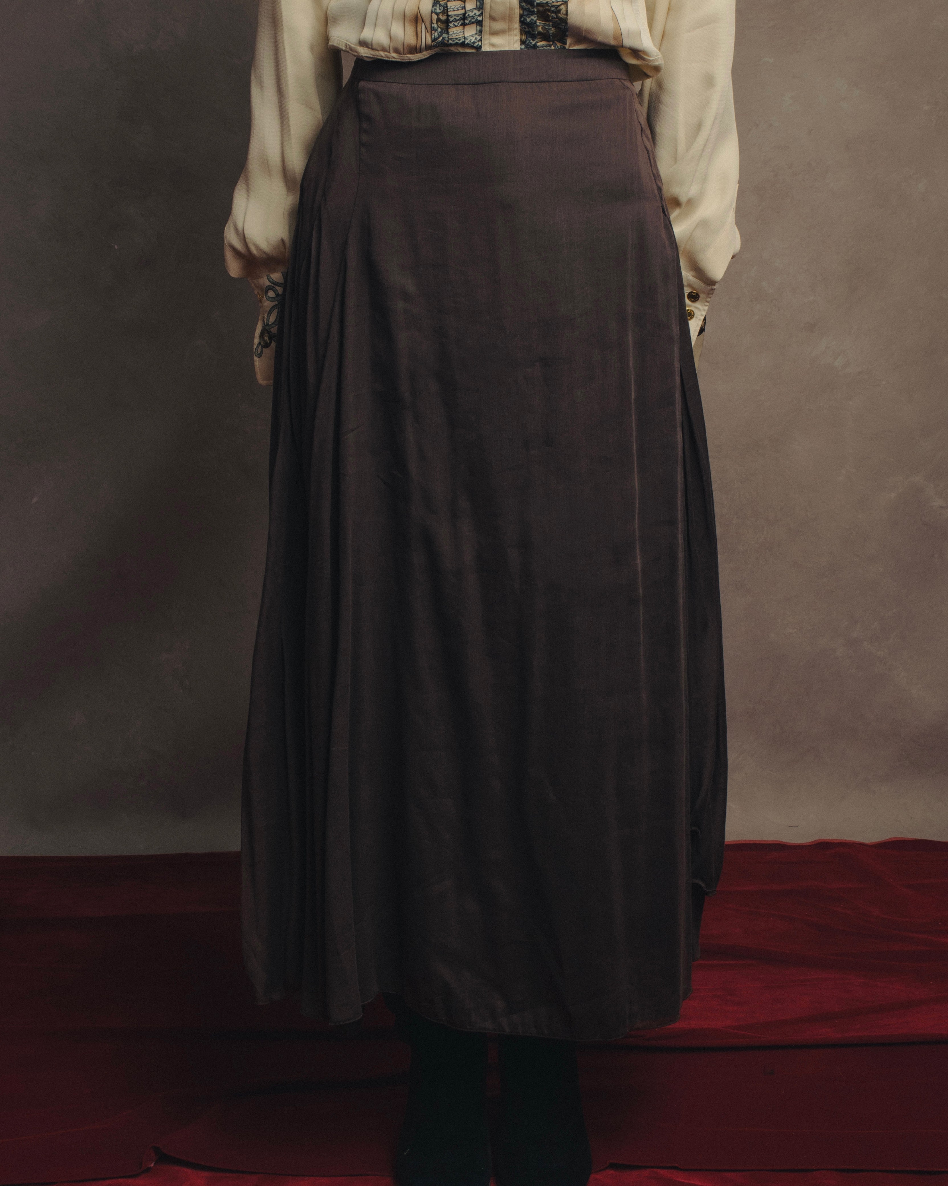 -SPECIAL- “CHANEL”90’s asymmetrical draped long skirt