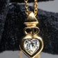 "Christian Dior" Heart motif zirconia gold pendant