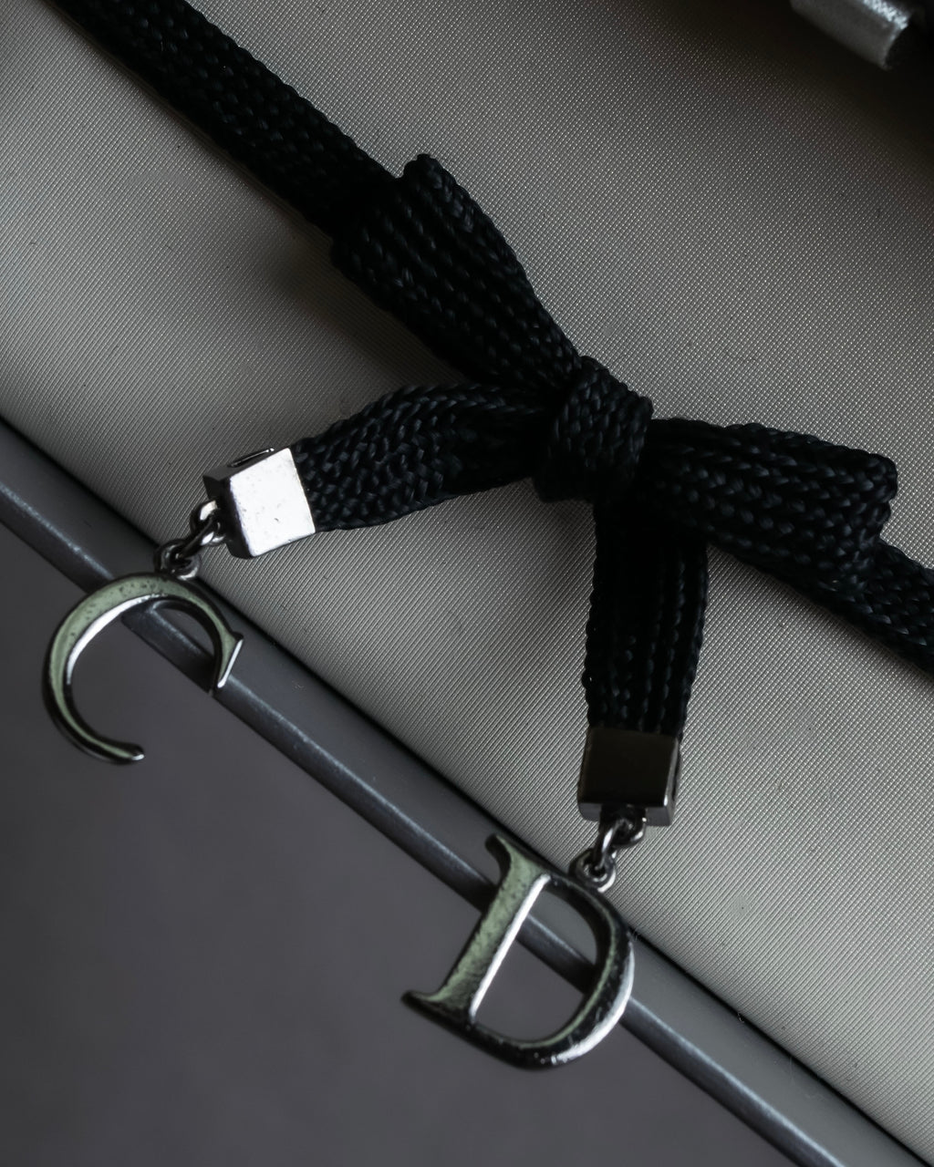 "Christian Dior" Logo design charm ribbon tie bracelet