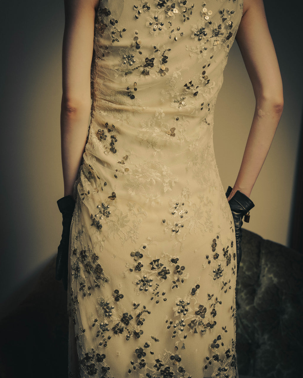 –SPECIAL– "VALENTINO" 00's-10's Embellished lace cocktail dress