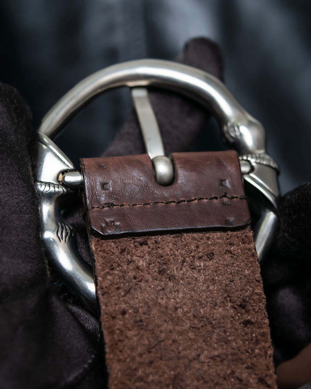 "GUCCI" Horse's foot motif antique style ring belt