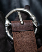 "GUCCI" Horse's foot motif antique style ring belt