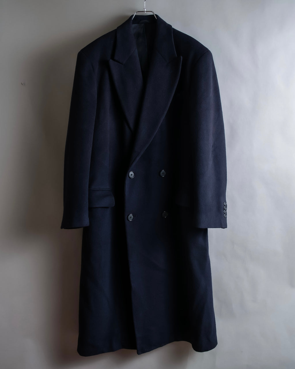 "Polo University Club by Ralph Lauren" Peaked dorapelle double-breasted wool chester coat