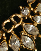 "Christian Dior" 80's-90's Rhinestone logo necklace