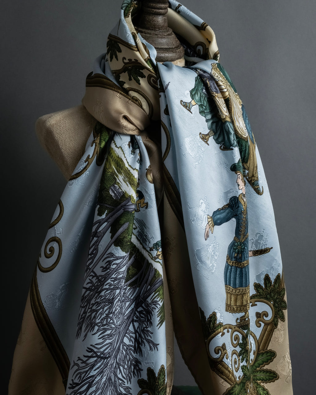 "HERMES" Carré 90 Joies d’Hiver Winter Pleasures silk scarf