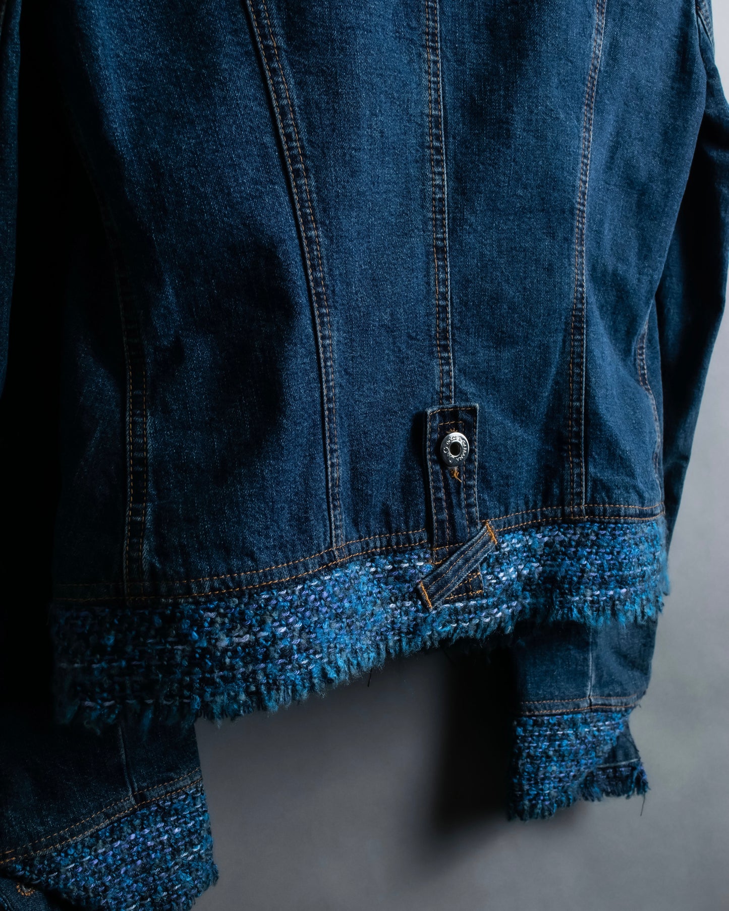 “D&G” Tweed attached bijou button denim jacket