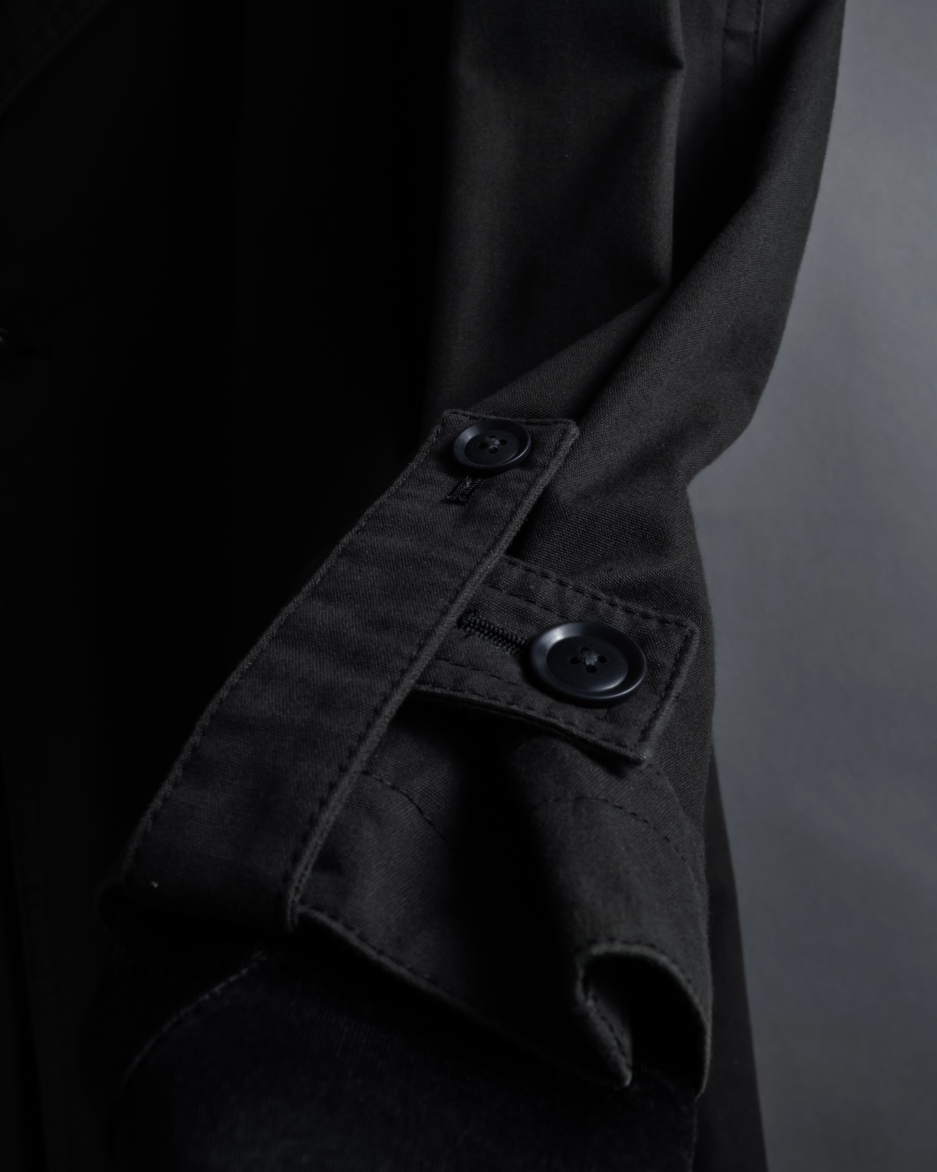 "Ground Y" 19AW Draping design cotton gabardine trench coat