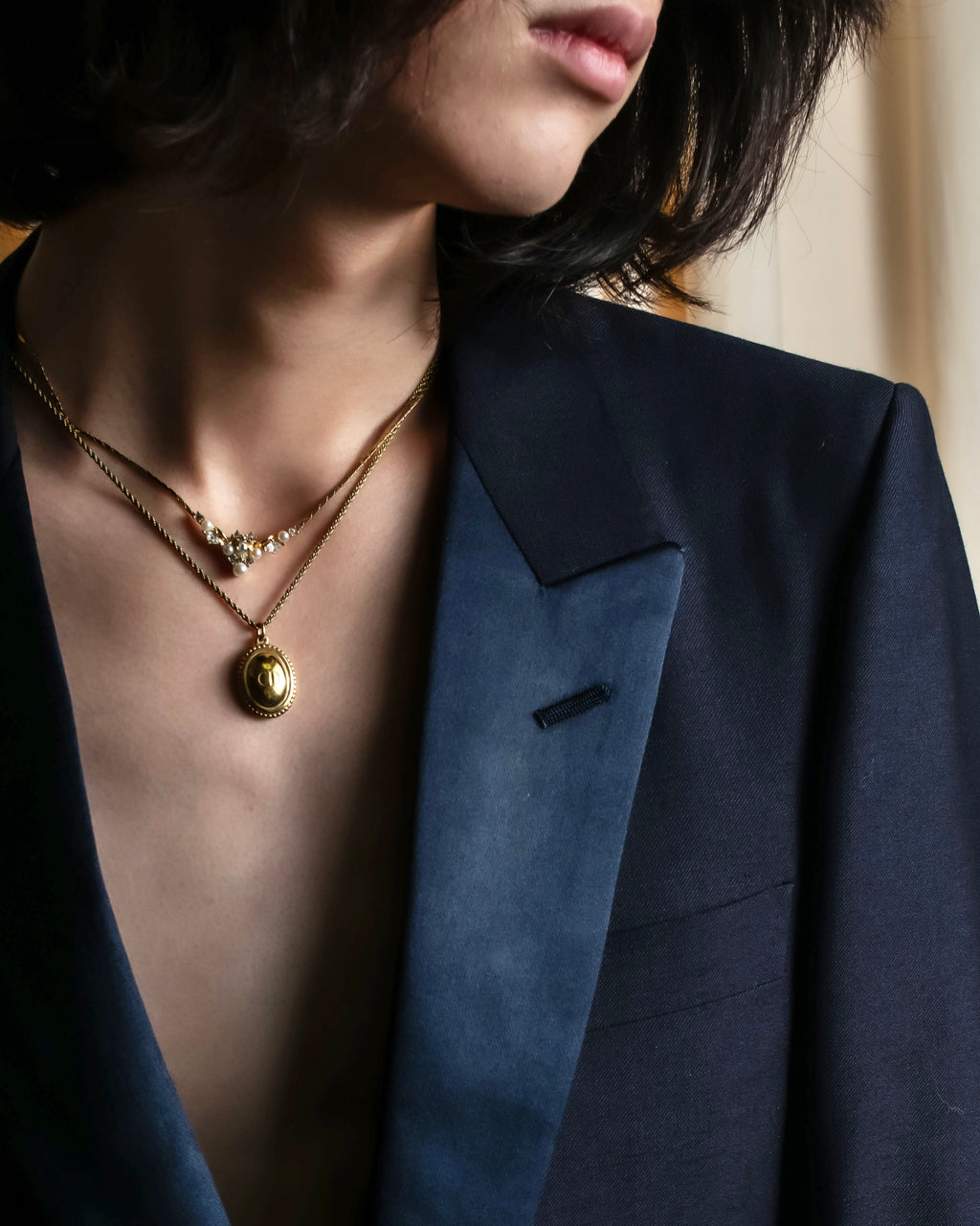 "CHRISTIAN DIOR MONSIEUR" Satin switching design tuxedo dress set up